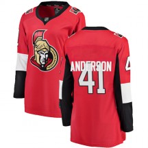 Women's Fanatics Branded Ottawa Senators Craig Anderson Red Home Jersey - Breakaway
