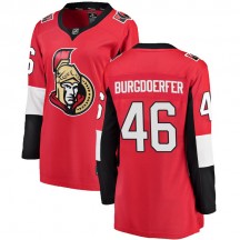 Women's Fanatics Branded Ottawa Senators Erik Burgdoerfer Red Home Jersey - Breakaway