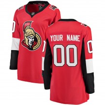 Women's Fanatics Branded Ottawa Senators Custom Red Custom Home Jersey - Breakaway