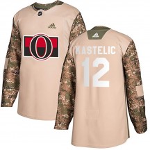 Men's Adidas Ottawa Senators Mark Kastelic Camo Veterans Day Practice Jersey - Authentic