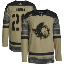 Youth Adidas Ottawa Senators Connor Brown Brown Camo Military Appreciation Practice Jersey - Authentic