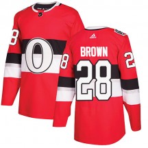 Men's Adidas Ottawa Senators Connor Brown Red 2017 100 Classic Jersey - Authentic