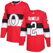 Men's Adidas Ottawa Senators Dylan DeMelo Red 2017 100 Classic Jersey - Authentic