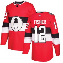 Men's Adidas Ottawa Senators Mike Fisher Red 2017 100 Classic Jersey - Authentic