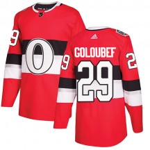 Men's Adidas Ottawa Senators Cody Goloubef Red 2017 100 Classic Jersey - Authentic