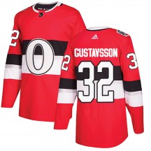 Men's Adidas Ottawa Senators Filip Gustavsson Red 2017 100 Classic Jersey - Authentic