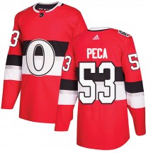 Men's Adidas Ottawa Senators Matthew Peca Red 2017 100 Classic Jersey - Authentic