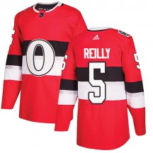 Men's Adidas Ottawa Senators Mike Reilly Red 2017 100 Classic Jersey - Authentic