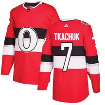 Men's Adidas Ottawa Senators Brady Tkachuk Red 2017 100 Classic Jersey - Authentic