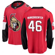 Youth Fanatics Branded Ottawa Senators Erik Burgdoerfer Red Home Jersey - Breakaway
