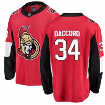 Youth Fanatics Branded Ottawa Senators Joey Daccord Red Home Jersey - Breakaway