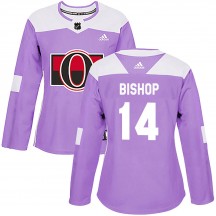 Women's Adidas Ottawa Senators Clark Bishop Purple Fights Cancer Practice Jersey - Authentic