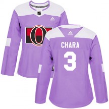 Women's Adidas Ottawa Senators Zdeno Chara Purple Fights Cancer Practice Jersey - Authentic