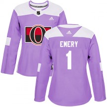 Women's Adidas Ottawa Senators Ray Emery Purple Fights Cancer Practice Jersey - Authentic