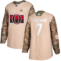 Youth Adidas Ottawa Senators Brady Tkachuk Camo Veterans Day Practice Jersey - Authentic