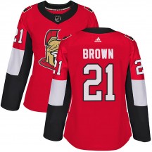 Women's Adidas Ottawa Senators Logan Brown Red Home Jersey - Authentic