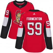 Women's Adidas Ottawa Senators Alex Formenton Red Home Jersey - Authentic