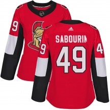 Women's Adidas Ottawa Senators Scott Sabourin Red Home Jersey - Authentic