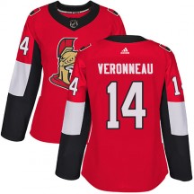 Women's Adidas Ottawa Senators Max Veronneau Red Home Jersey - Authentic