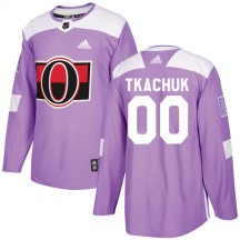 Youth Adidas Ottawa Senators Brady Tkachuk Purple Fights Cancer Practice Jersey - Authentic