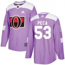 Men's Adidas Ottawa Senators Matthew Peca Purple Fights Cancer Practice Jersey - Authentic