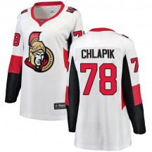 Women's Fanatics Branded Ottawa Senators Filip Chlapik White Away Jersey - Breakaway