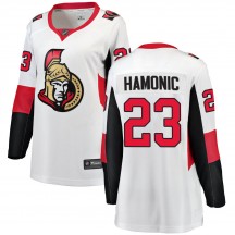 Women's Fanatics Branded Ottawa Senators Travis Hamonic White Away Jersey - Breakaway