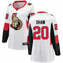 Women's Fanatics Branded Ottawa Senators Logan Shaw White Away Jersey - Breakaway
