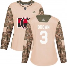 Women's Adidas Ottawa Senators Josh Brown Brown Camo Veterans Day Practice Jersey - Authentic