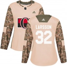 Women's Adidas Ottawa Senators Jacob Larsson Camo Veterans Day Practice Jersey - Authentic