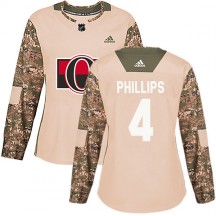 Women's Adidas Ottawa Senators Chris Phillips Camo Veterans Day Practice Jersey - Authentic