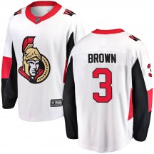 Youth Fanatics Branded Ottawa Senators Josh Brown White Away Jersey - Breakaway