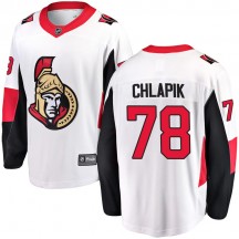 Youth Fanatics Branded Ottawa Senators Filip Chlapik White Away Jersey - Breakaway