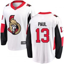 Youth Fanatics Branded Ottawa Senators Nick Paul White Away Jersey - Breakaway