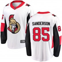 Youth Fanatics Branded Ottawa Senators Jake Sanderson White Away Jersey - Breakaway