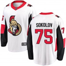 Youth Fanatics Branded Ottawa Senators Egor Sokolov White Away Jersey - Breakaway