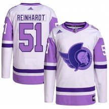Men's Adidas Ottawa Senators Cole Reinhardt White/Purple Hockey Fights Cancer Primegreen Jersey - Authentic