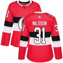 Women's Adidas Ottawa Senators Anders Nilsson Red 2017 100 Classic Jersey - Authentic