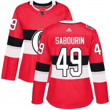 Women's Adidas Ottawa Senators Scott Sabourin Red 2017 100 Classic Jersey - Authentic