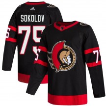 Men's Adidas Ottawa Senators Egor Sokolov Black 2020/21 Home Jersey - Authentic