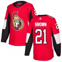 Men's Adidas Ottawa Senators Logan Brown Red Home Jersey - Authentic