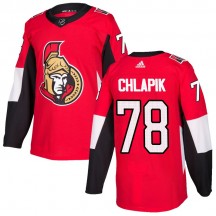 Men's Adidas Ottawa Senators Filip Chlapik Red Home Jersey - Authentic