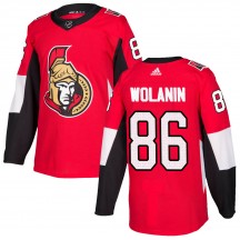 Men's Adidas Ottawa Senators Christian Wolanin Red ized Home Jersey - Authentic