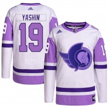 Youth Adidas Ottawa Senators Alexei Yashin White/Purple Hockey Fights Cancer Primegreen Jersey - Authentic