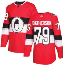 Youth Adidas Ottawa Senators Drake Batherson Red 2017 100 Classic Jersey - Authentic