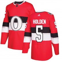 Youth Adidas Ottawa Senators Nick Holden Red 2017 100 Classic Jersey - Authentic