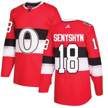 Youth Adidas Ottawa Senators Zach Senyshyn Red 2017 100 Classic Jersey - Authentic