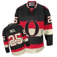 Men's Reebok Ottawa Senators Chris Neil Black New Third Jersey - Authentic