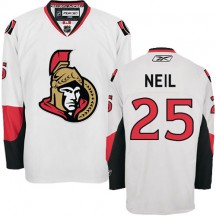 Men's Reebok Ottawa Senators Chris Neil White Away Jersey - Authentic