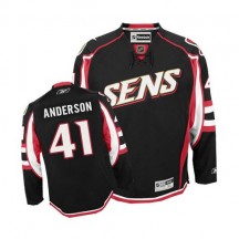 Men's Reebok Ottawa Senators Craig Anderson Black Third Jersey - Authentic